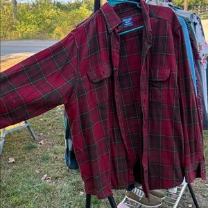 Faded Glory Red and Black Plaid Shirt